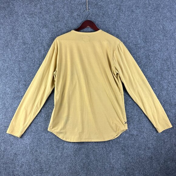 Cuts Active Top Womens Large Elongated Tee Pullover Long Sleeve Gold Stretch - Picture 7 of 8